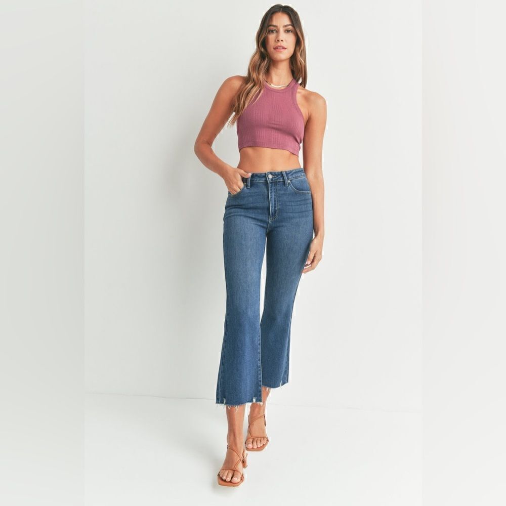 JBD Piper Cropped Flare Distressed